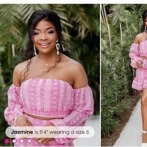 Pink eyelet crop top NWOT